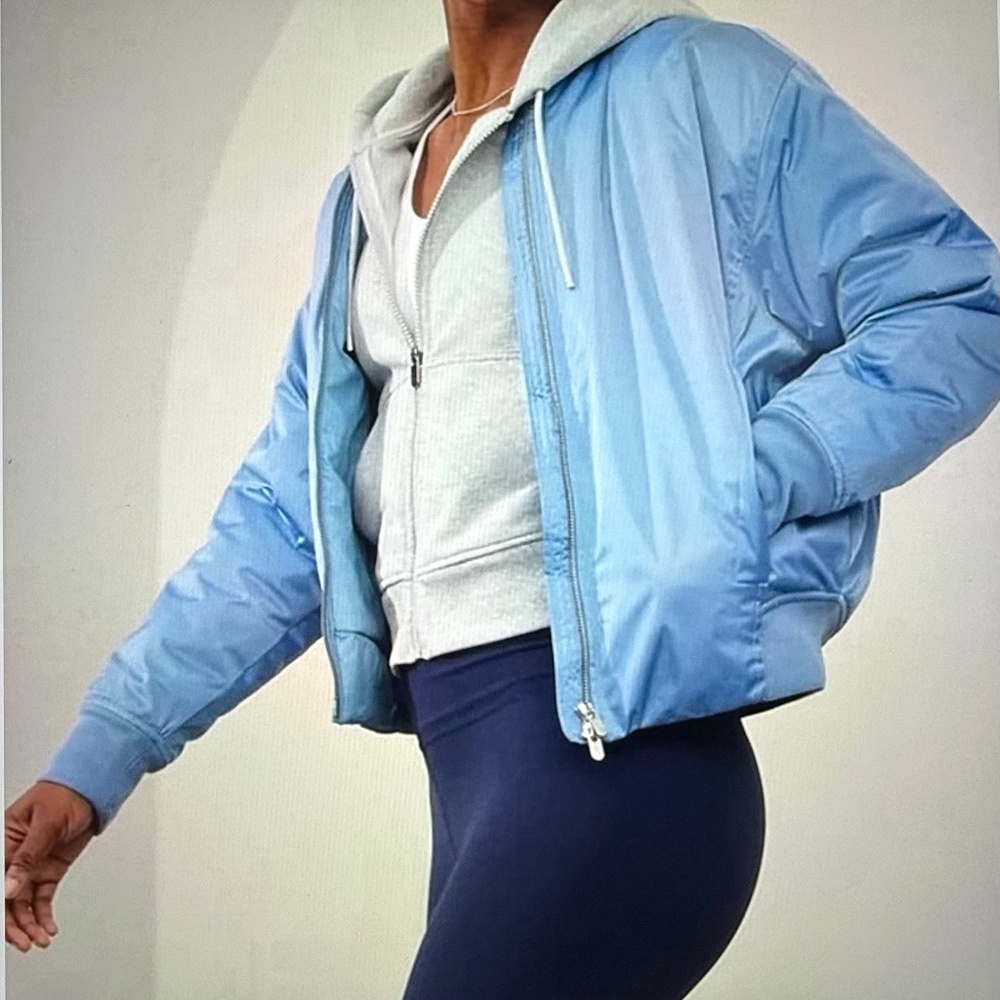 NEW Athleta Bomber Jacket  Light Blue, Size XS